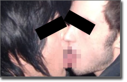 Pictured: an extremely disturbing gay kiss (censored).