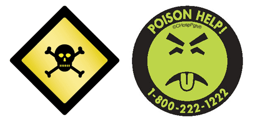 Pictured: poison control logos you should ignore.