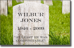 Pictured: Wilbur's tombstone.